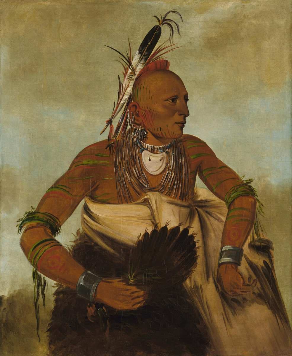 Wa-ho-béck-ee, a Handsome Brave — George Catlin