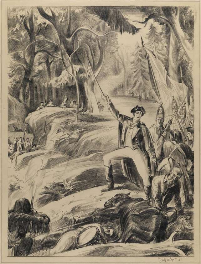 Washington at Braddock's Defeat — Earl Horter