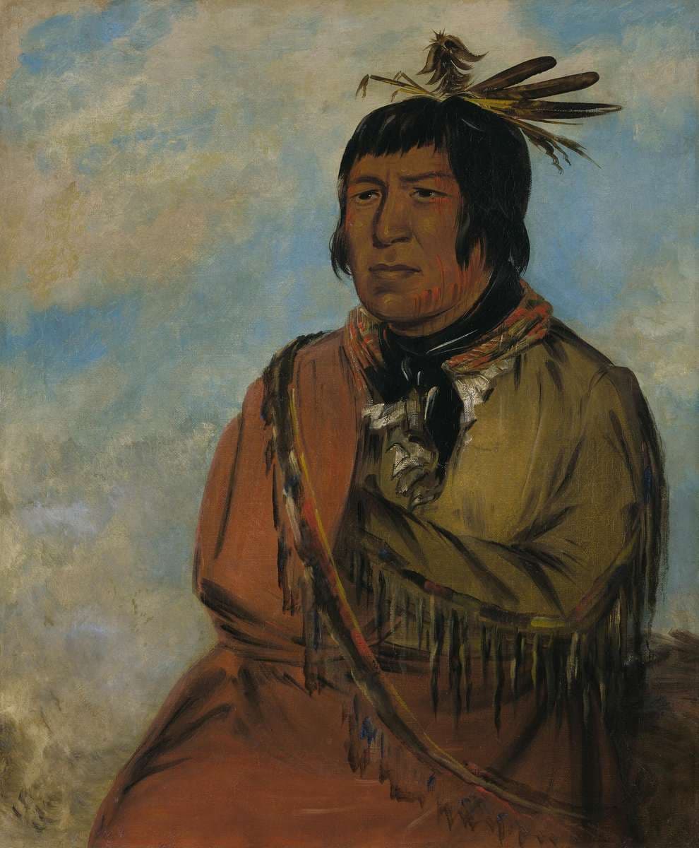Na-pów-sa, Bear Traveling at Night, a Chief — George Catlin