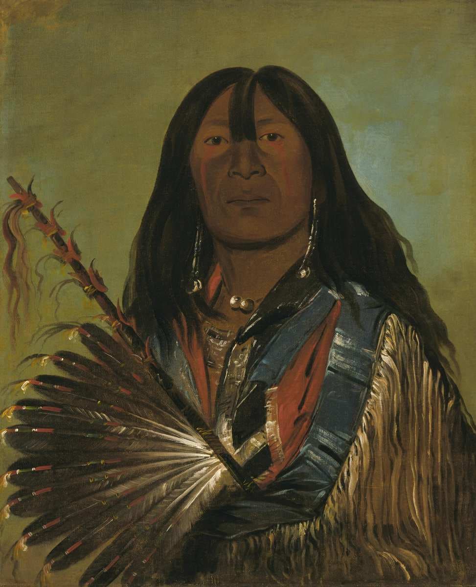 Shón-ka, The Dog, Chief of the Bad Arrow Points Band — George Catlin