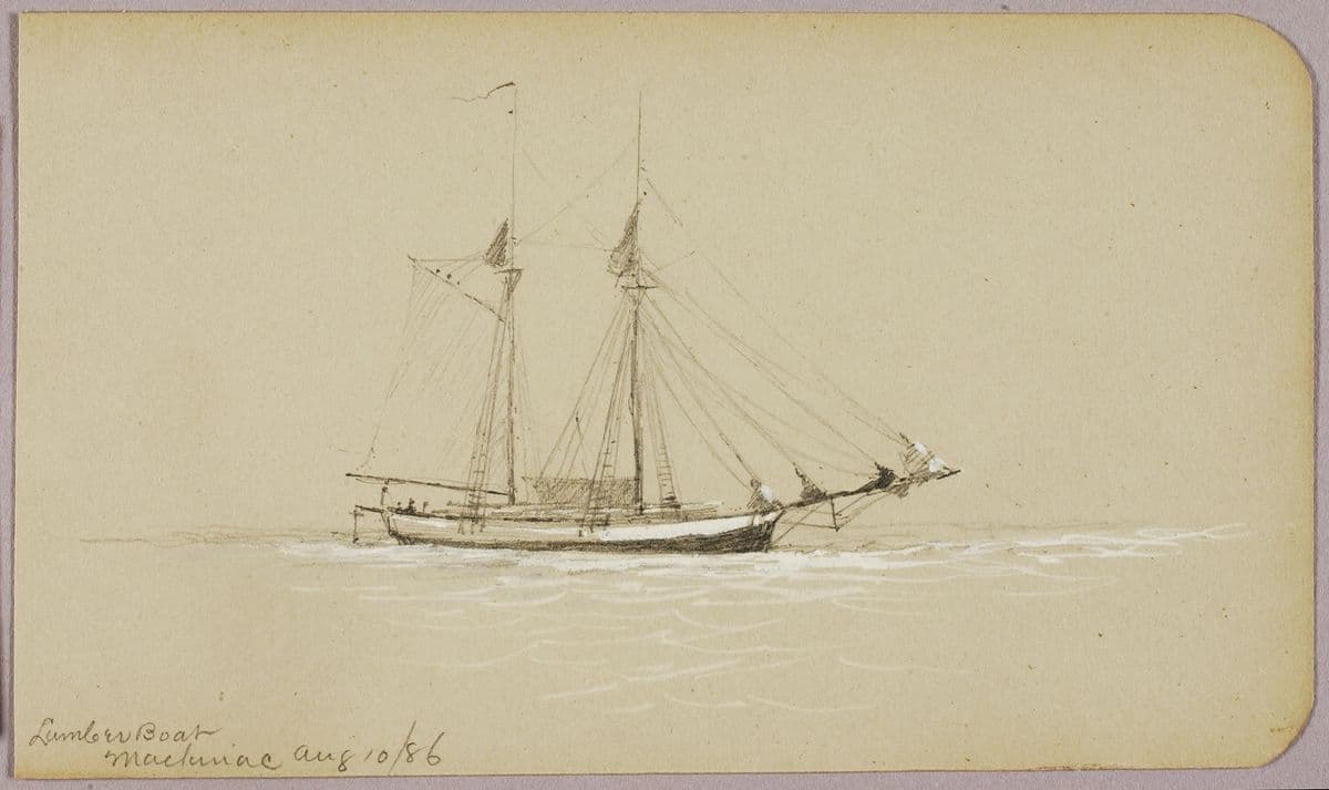 Lumber Boat, Mackinac — George Elbert Burr