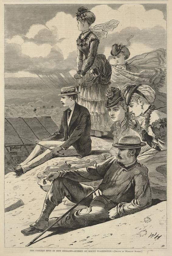 The Coolest Spot in New England--Summit of Mount Washington, from Harper's Bazar, July 23, 1870 — Winslow Homer