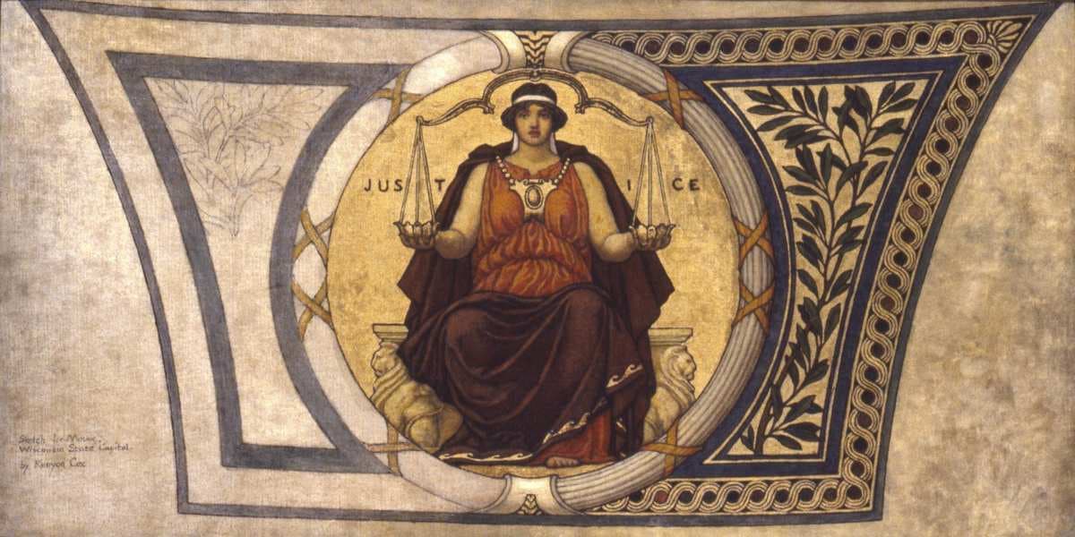 Study for Mosaic, Wisconsin State Capital, "Justice" — Kenyon Cox