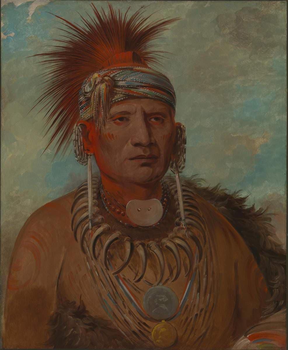 Neu-mon-ya, Walking Rain, War Chief — George Catlin