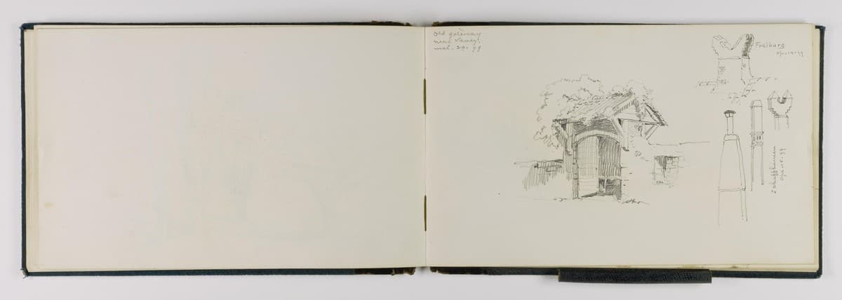 (Sketchbook) Old Gateway near Vevey/Frieburg/Schaffhausen — George Elbert Burr