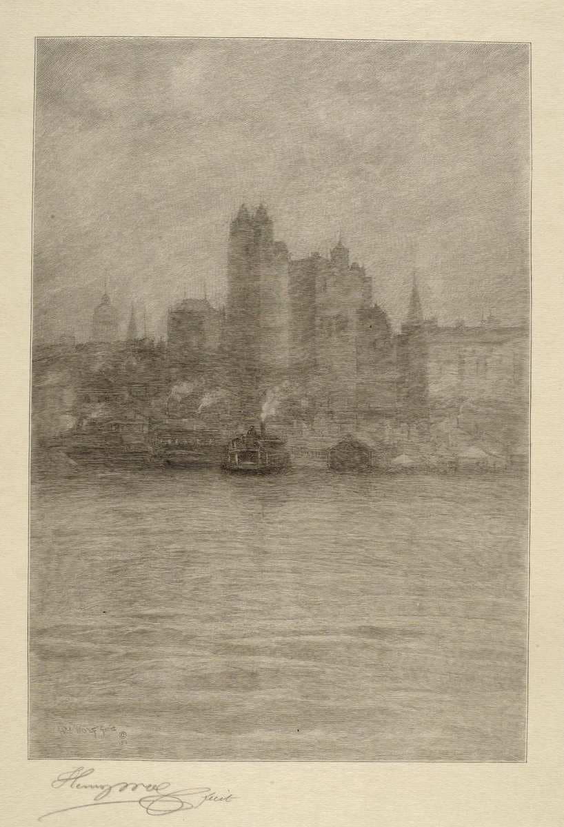 Lower New York in a Mist — Henry Wolf