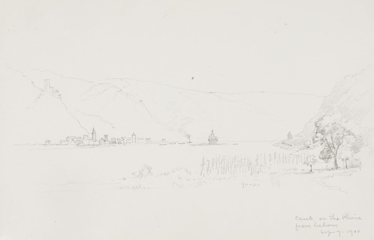 Caub on the Rhine from Below — George Elbert Burr