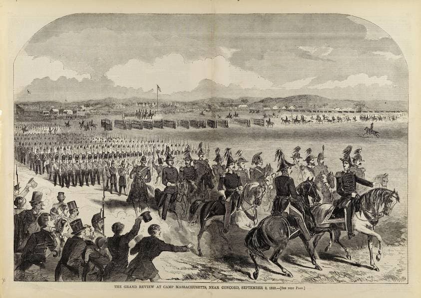 The Grand Review at Camp Massachusetts, Near Concord, September 9, 1859, from Harper's Weekly, September 24, 1859 — Winslow Homer