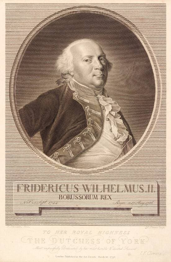 Friedrich Wilhelm II, konge af Preussen — J.F. Clemens