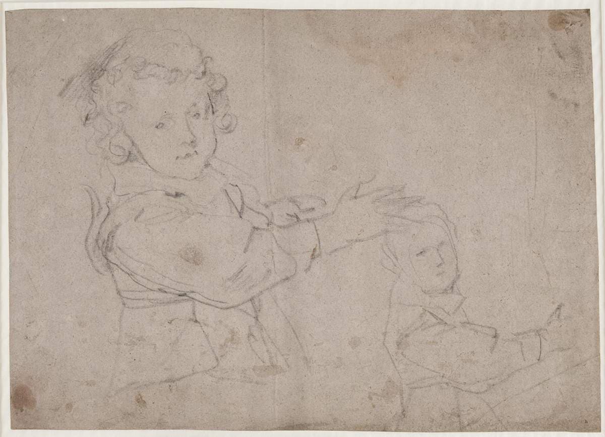 To studier af et barn med armen strakt frem — Anthony van Dyck