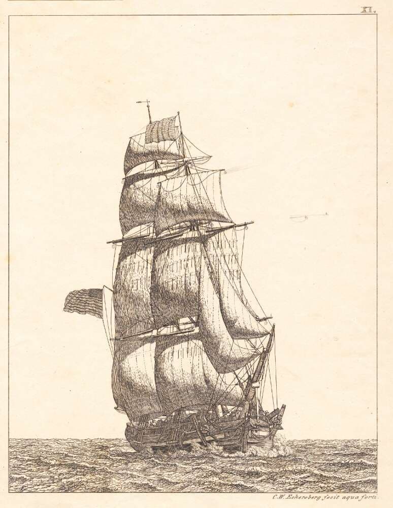 En nordamerikansk brig — Christoffer Wilhelm Eckersberg