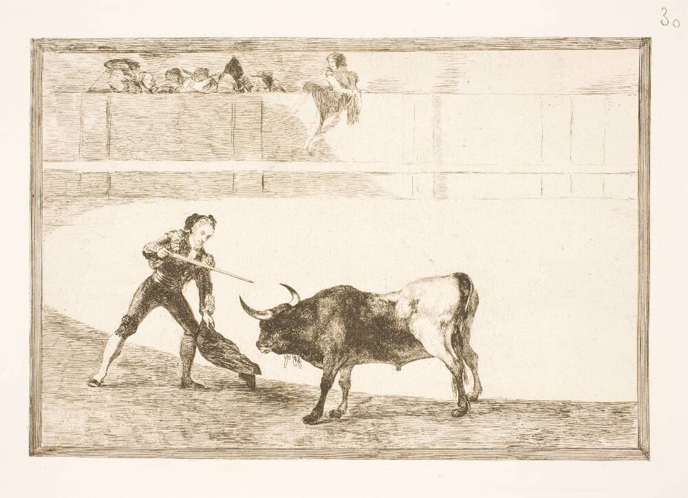 Pedro Romero slår den halte tyr ihjel — Francisco Goya