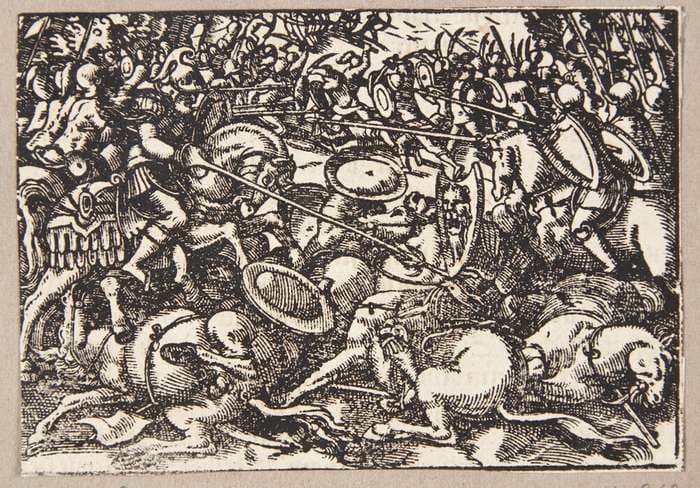 Romerne indtager Satricum — Tobias Stimmer