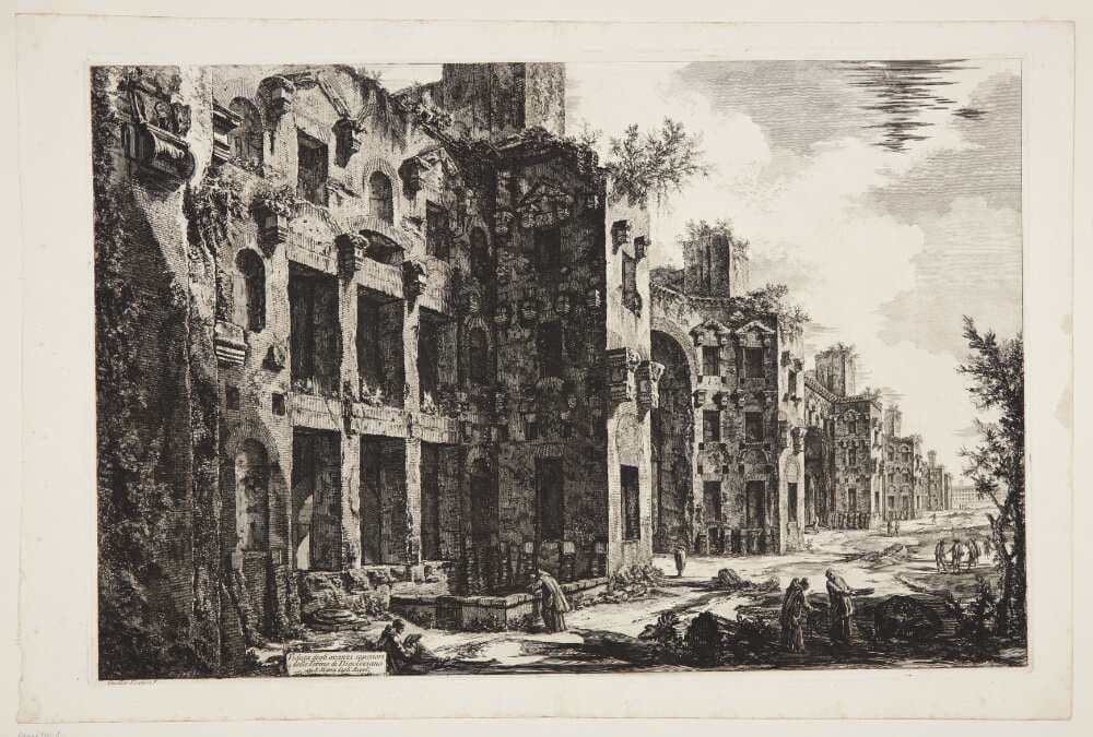 Sydmuren i Frigidariet i Diocletian's termer — Giovanni Battista Piranesi