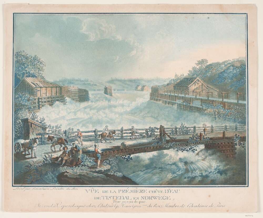 Vûe de la prémière chûte d'eau de Tisteddal en Norwège — Georg Haas
