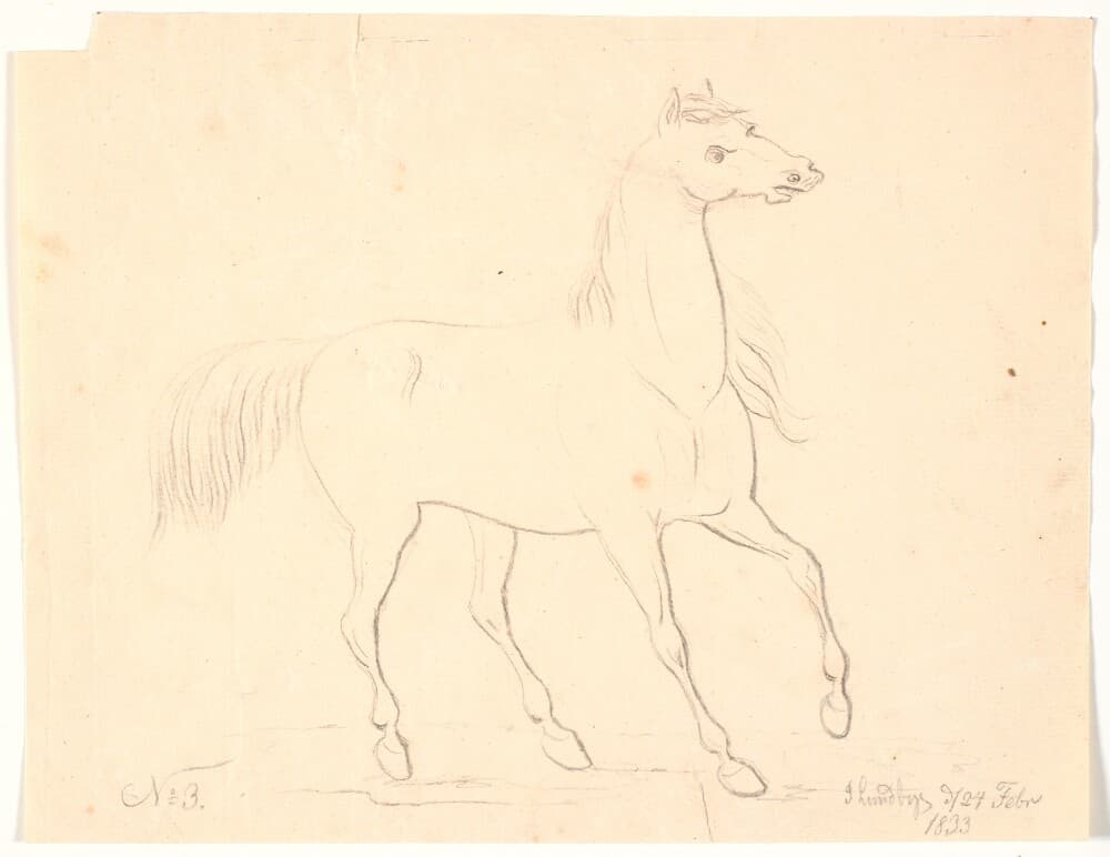 Hest, der standser op — Johan Thomas Lundbye
