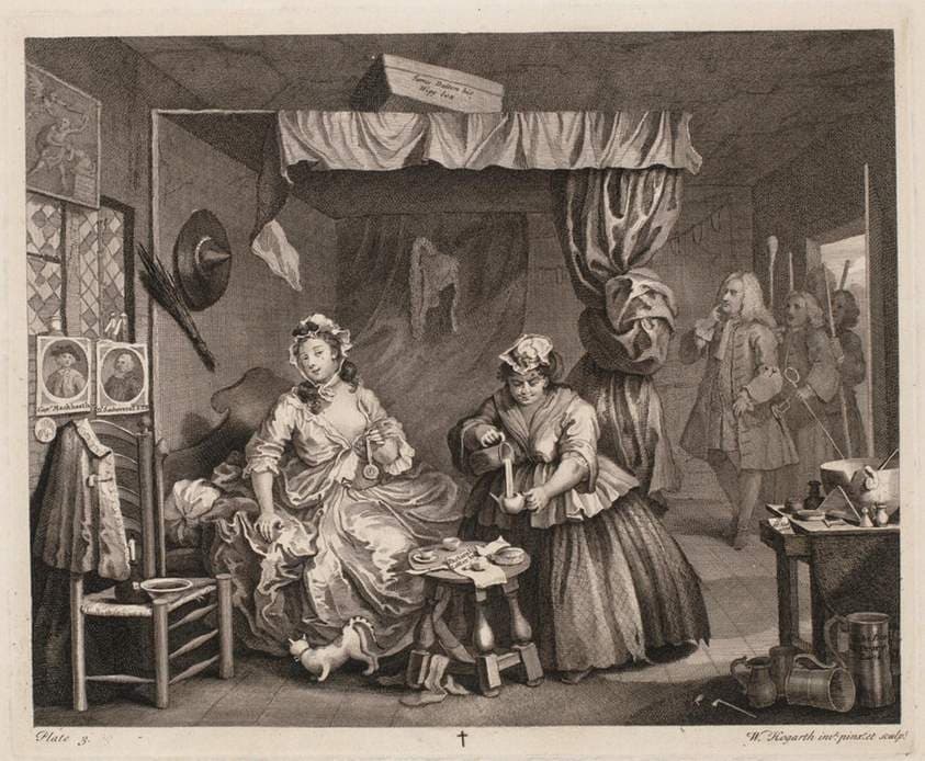 En skøges liv, blad 3 — William Hogarth