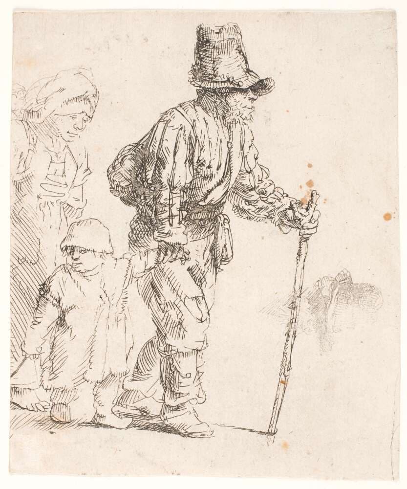 Bondefamilie på vandring — Rembrandt van Rijn