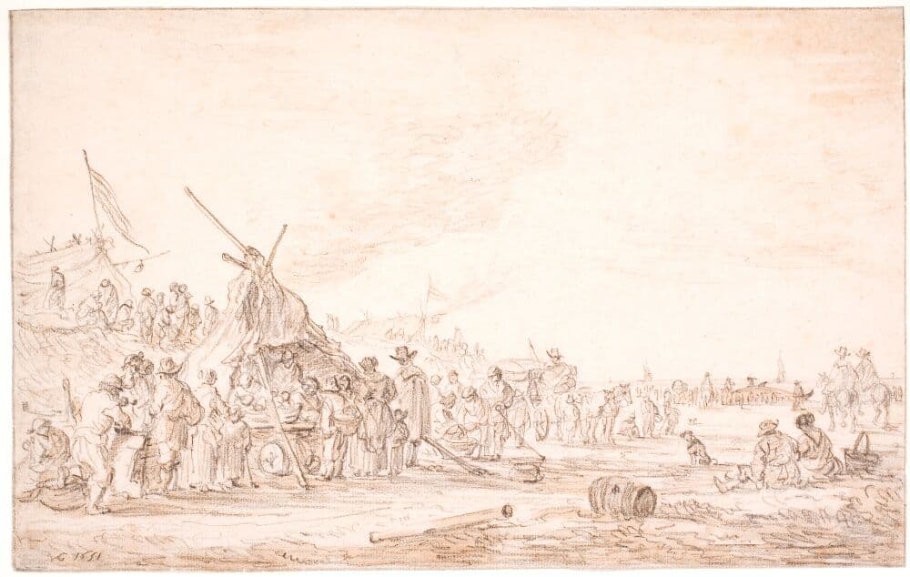 Kystlandskab med en strandet hval — Jan van Goyen