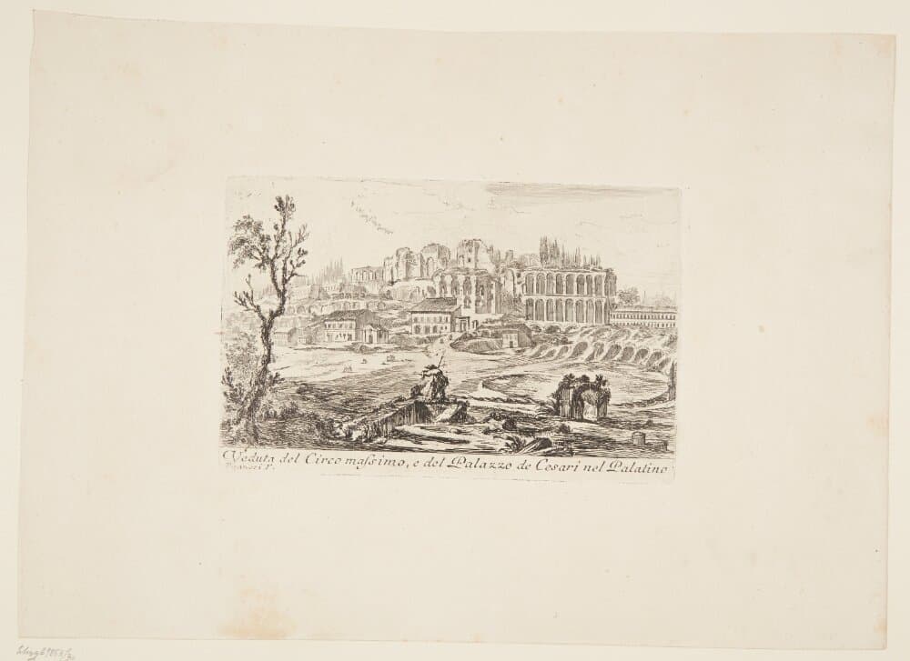 Udsigt over Circus Maximus og cæsarernes Palazzo på Palatinerhøjen — Giovanni Battista Piranesi