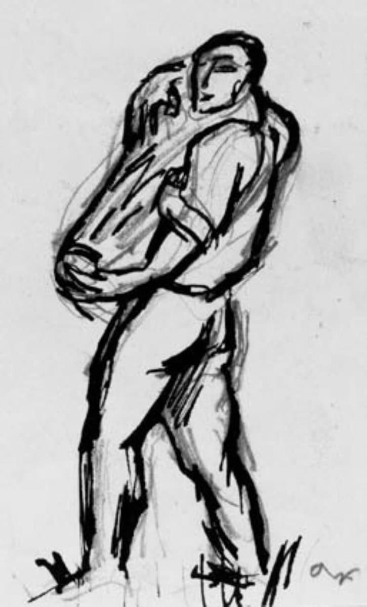Studie af mand der bærer en træstamme — Emile Othon Friesz