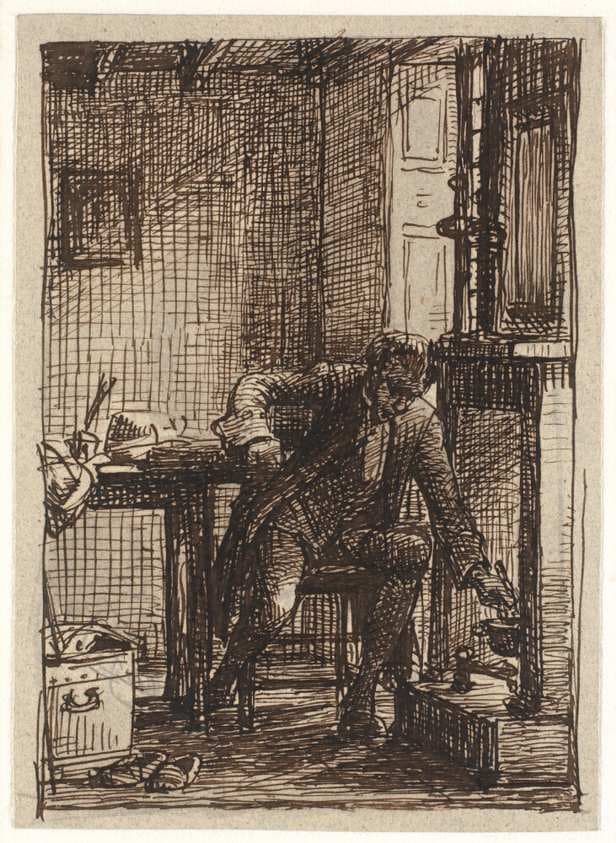Holberg i Rom — Wilhelm Marstrand
