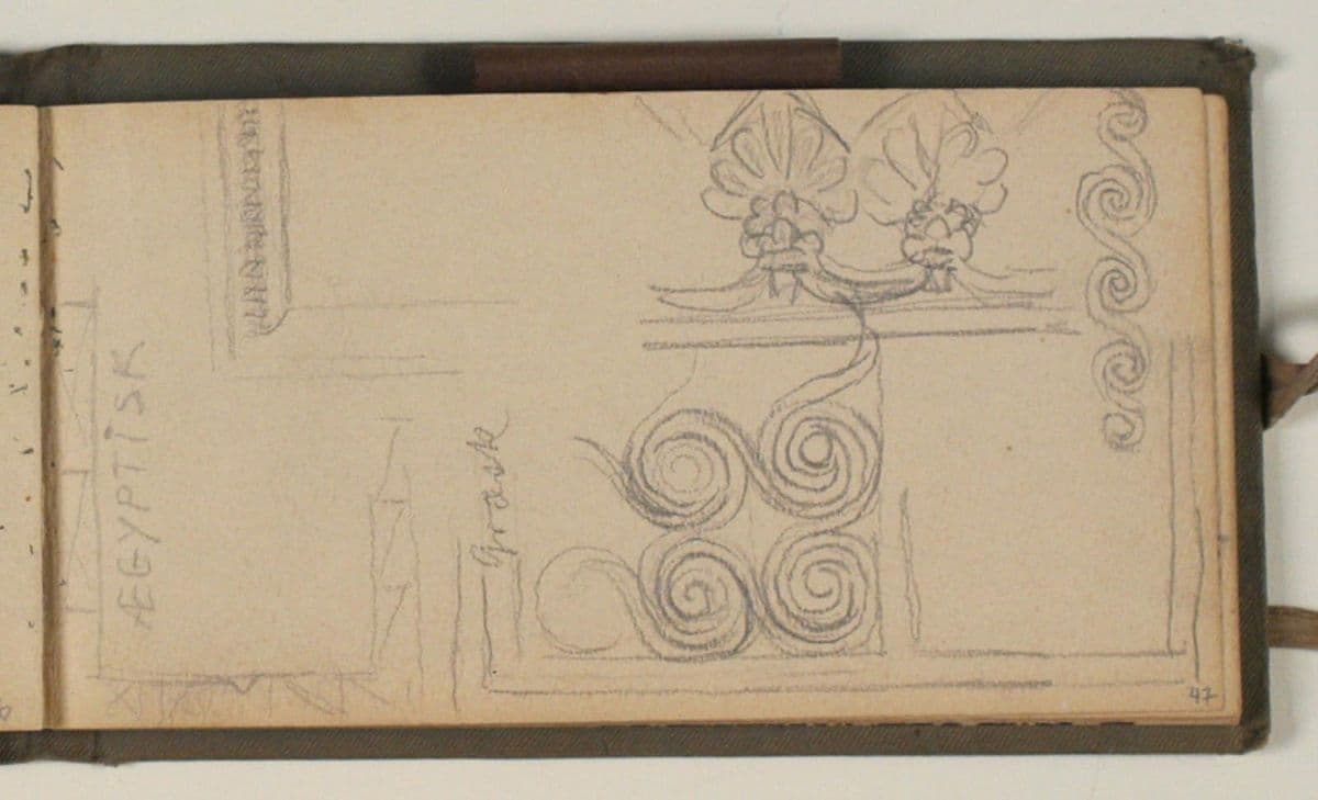 Studier af ornamenter, samt notater — Niels Larsen Stevns