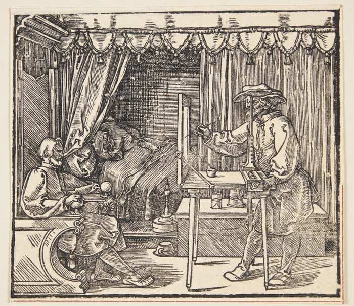 Kunstner, som tegner et portræt — Albrecht Dürer