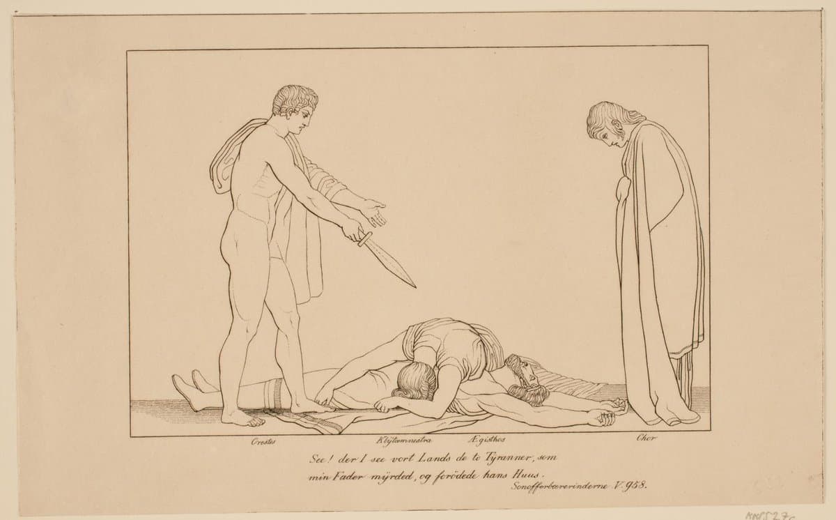 Illustration til Aischylos — Erling Eckersberg