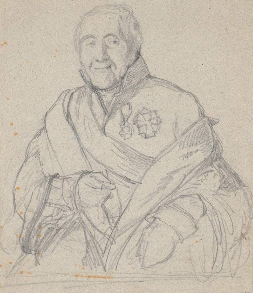 Portrætstudie af geheimekonferensråd Bornemann — Wilhelm Marstrand