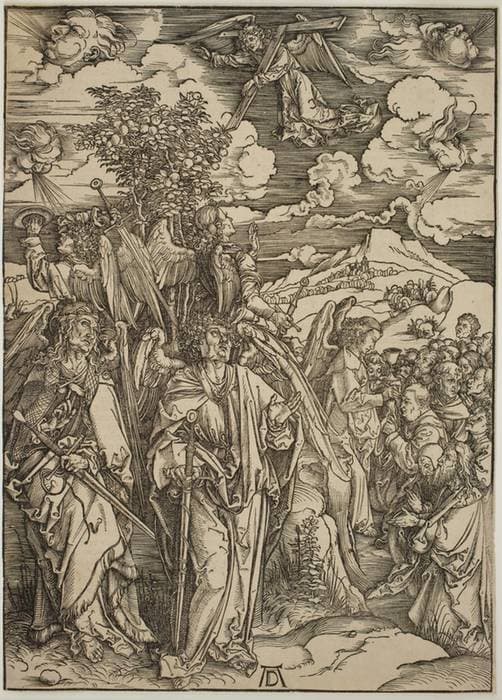 De fire engle holder jordens fire vinde tilbage — Albrecht Dürer