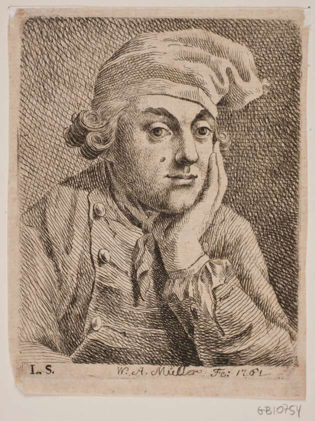Brystbillede af en ung Mand med Hue — W.A. Müller