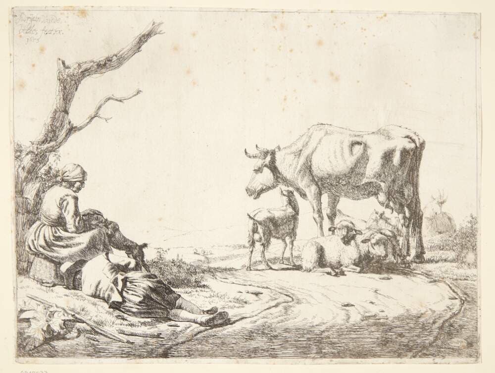 Hyrde og hyrdinde med deres dyr — Adriaen van de Velde