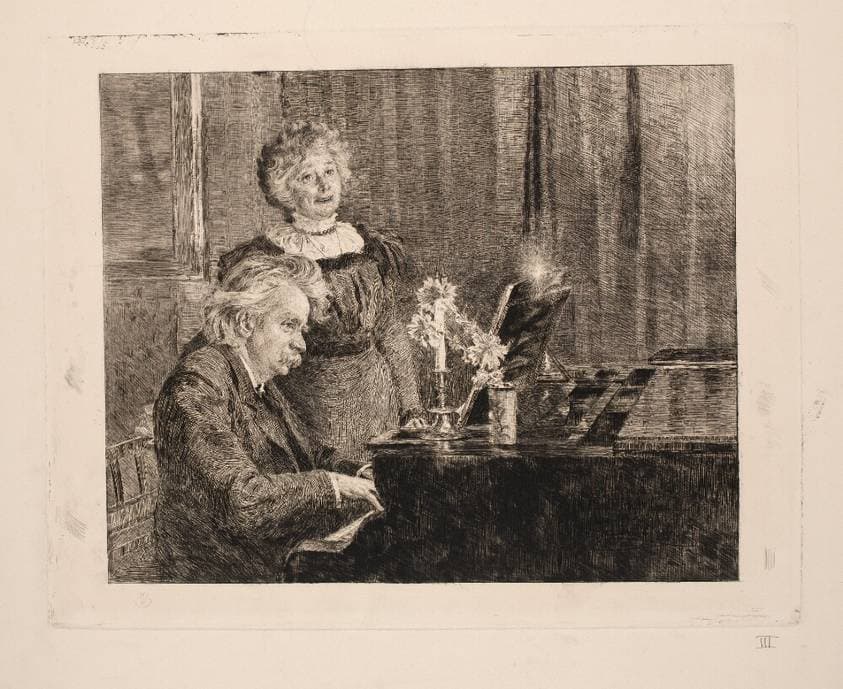 Edvard og Nina Grieg ved klaveret — P. S. Krøyer