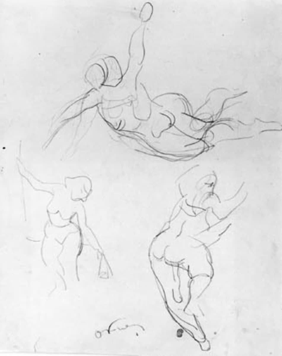 Tre studier af kvindelige akrobater i en trapez — Emile Othon Friesz