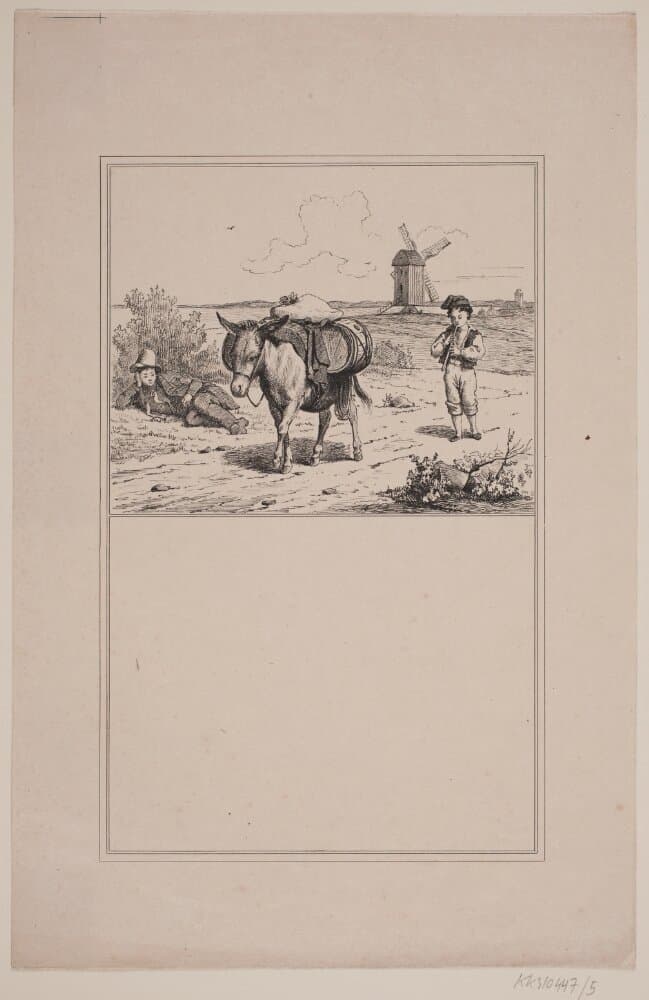 Æslet. Prøvetryk til Chr. Winther og M. Rørbye, "25 Billeder for små børn" — Adolph Kittendorff