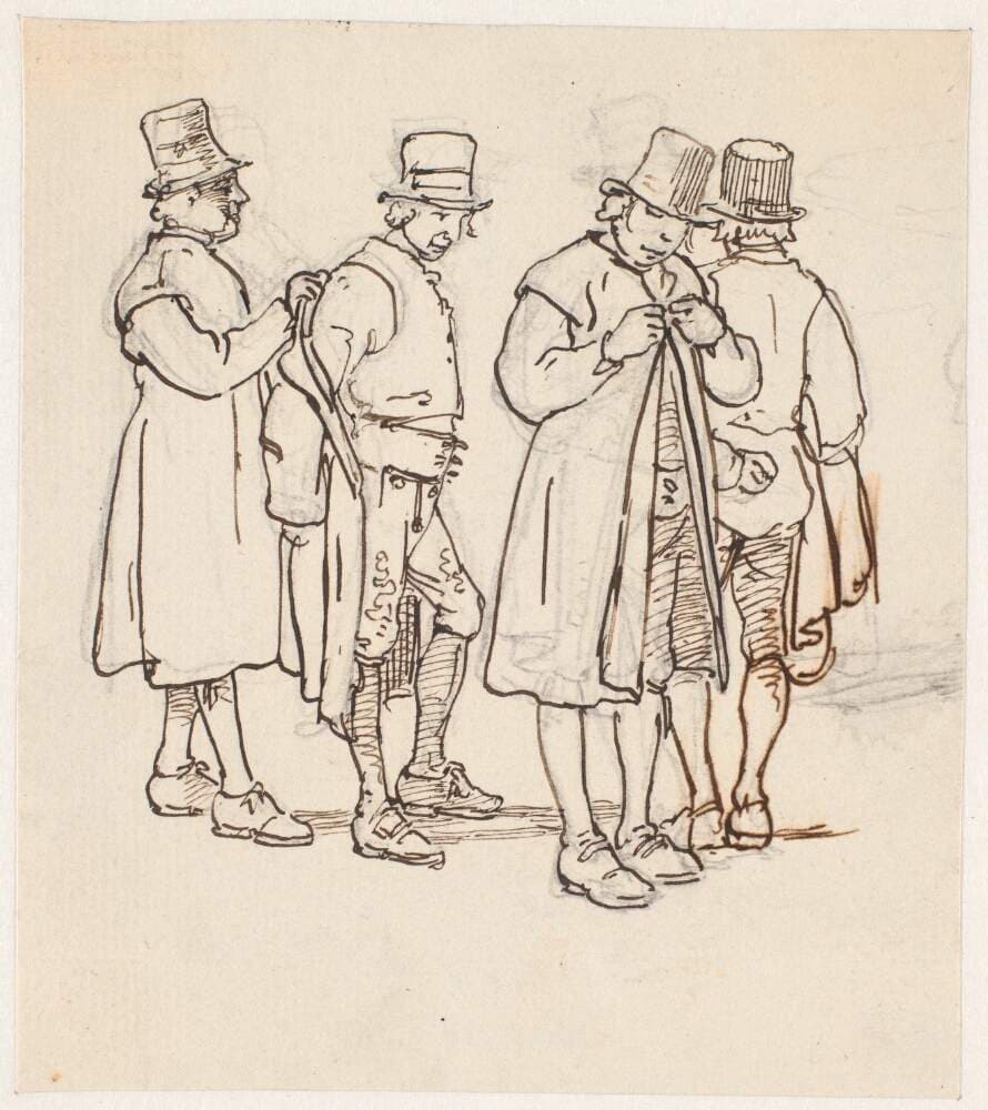 Gruppe med fire svenske bønder — Wilhelm Marstrand