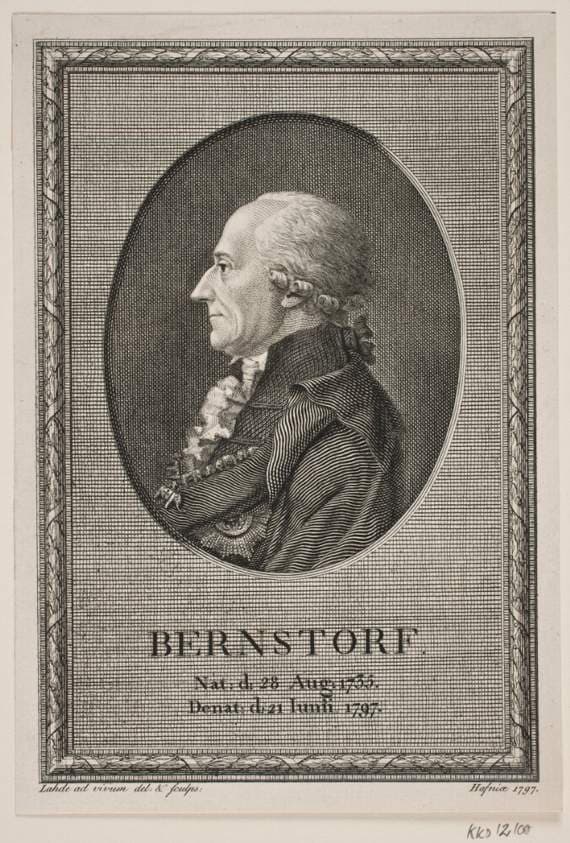 Portræt af Bernstorf — Gerhard Ludvig Lahde