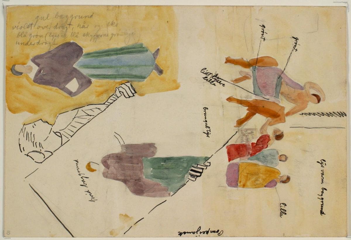 Studier af oldkristne motiver, samt notater. Apolonari in Classe — Niels Larsen Stevns