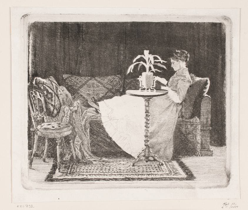Læsende dame — Carl Bloch