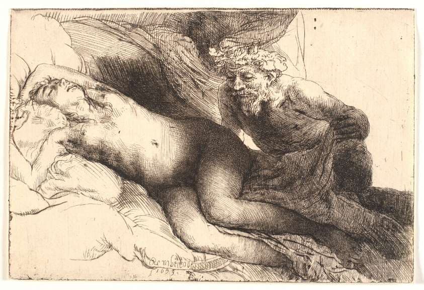 Jupiter og Antiope — Rembrandt van Rijn