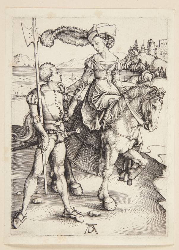 Ryttersken og landsknægten — Albrecht Dürer