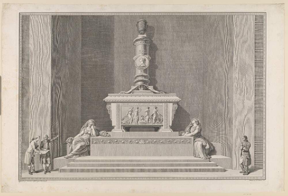 Frederik V´s gravmonument i Roskilde Domkirke — J.F. Clemens