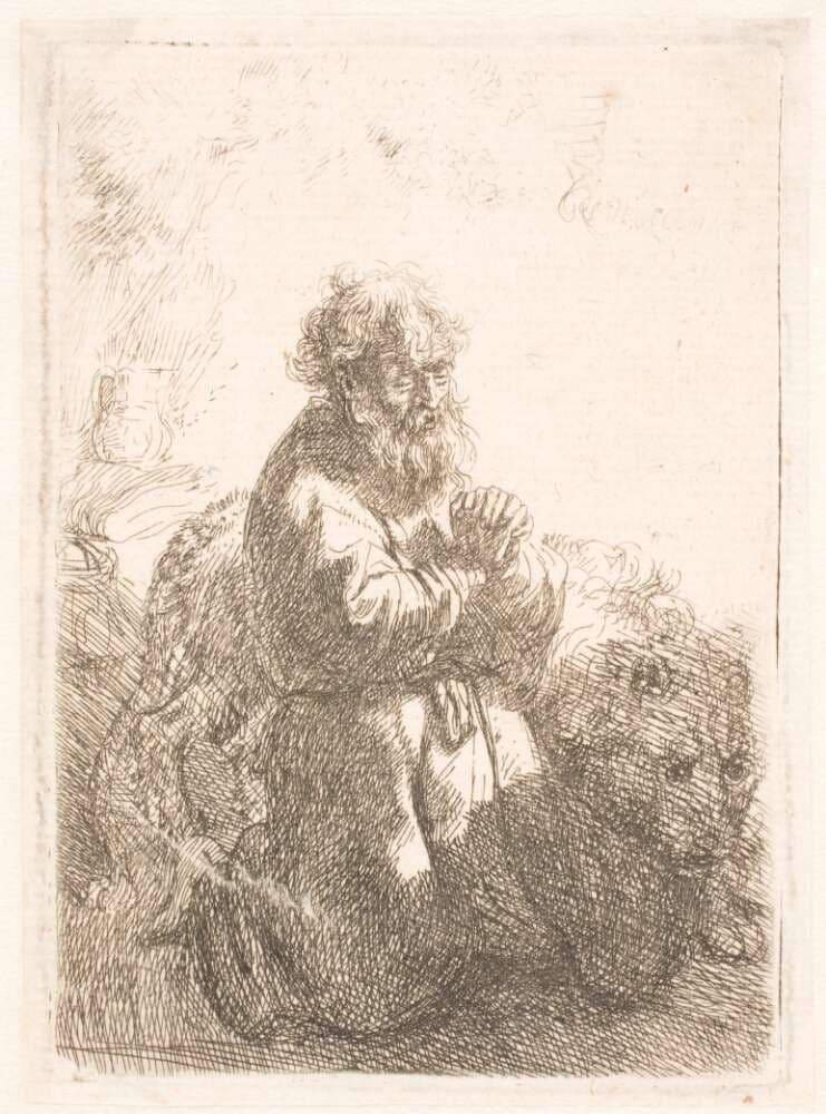 Den hellige Hieronymus, bedende — Rembrandt van Rijn