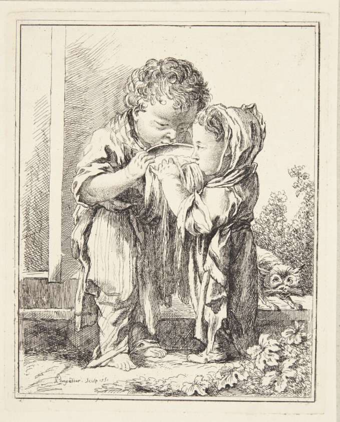 De små mælkedrikkere — Madame de Pompadour
