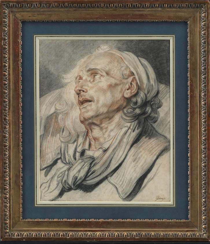 Studie til den lammes hoved — Jean-Baptiste Greuze
