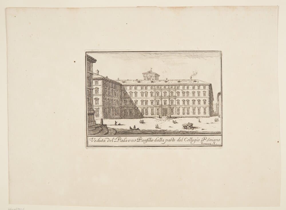 Udsigt mod Palazzo Panfilo set fra Collegio Roma — Giovanni Battista Piranesi