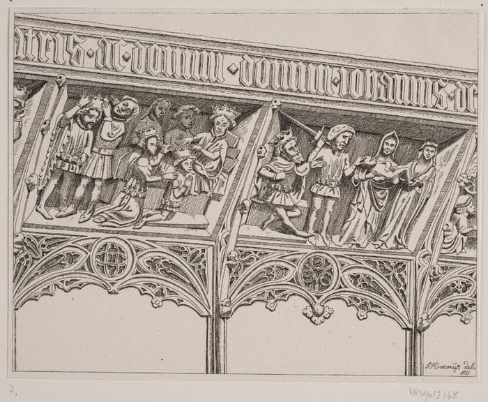 Udsnit af frise. Roskilde Domkirke — Jacob Kornerup