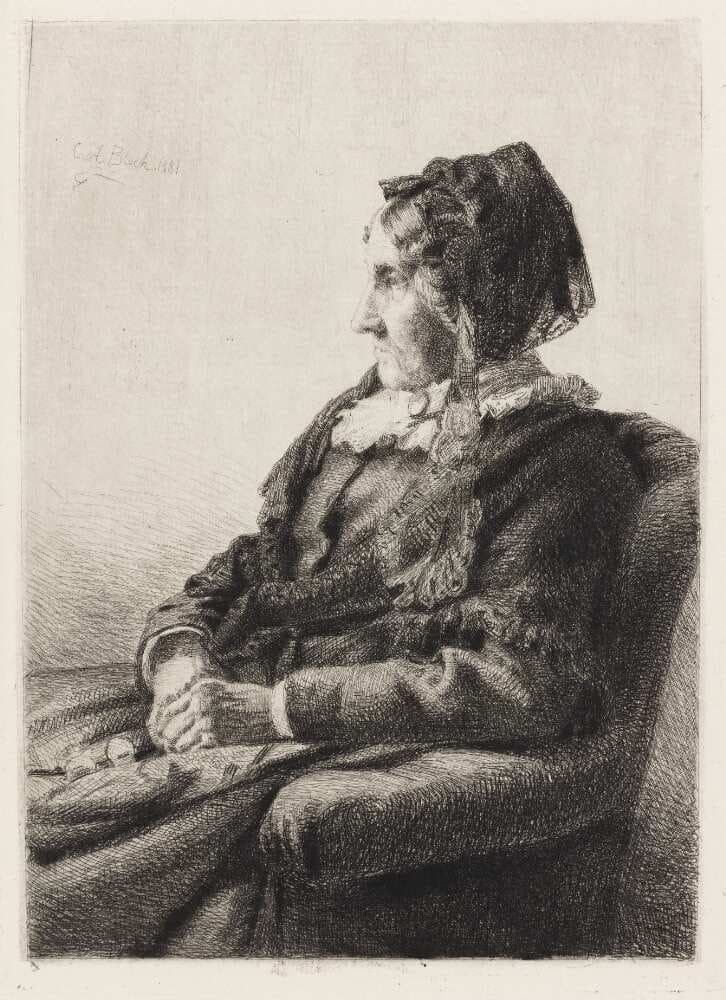 Portræt af kunstnerens moder, Fru Ida Emilie Ulrikke Henriette Bloch, f. Weitzmann — Carl Bloch