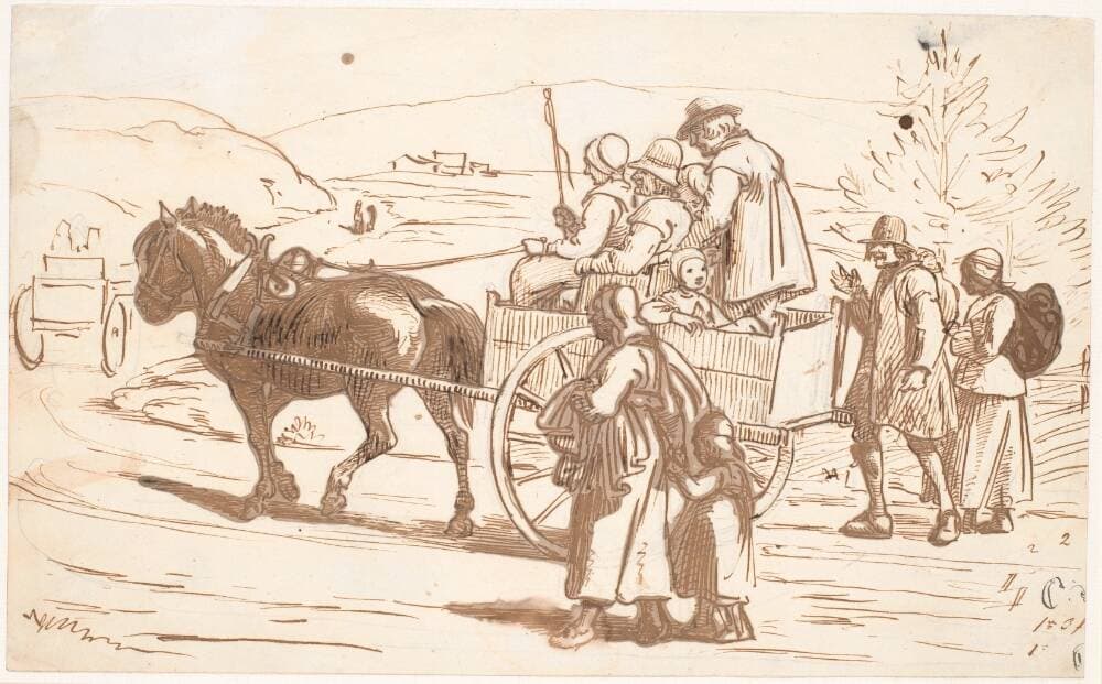 Bønder fra Orsa Sogn kører til Kirke, Dalarne — Wilhelm Marstrand
